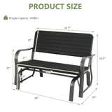 Tangkula Outdoor Glider Patio Chair Bench, Porch Glider Loveseat Swing Bench