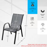 Tangkula 4 Pieces Patio Dining Chairs, Outdoor Stackable All Weather Heavy Duty Dining Chairs Set with Armrests