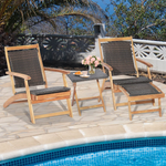 Patio Lounge Chair and Side Table Set - Tangkula