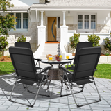 Tangkula Patio Chairs Set of 2, Folding Patio Dining Chairs with 7 Adjustable Backrest Positions