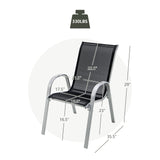 Tangkula 4 Pieces Patio Dining Chairs, Outdoor Stackable All Weather Heavy Duty Dining Chairs Set with Armrests