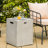 Tangkula Outdoor Propane Tank Cover, Patiojoy Propane Tank Hideaway Table with Side Handles & Adjustable Foot Pads