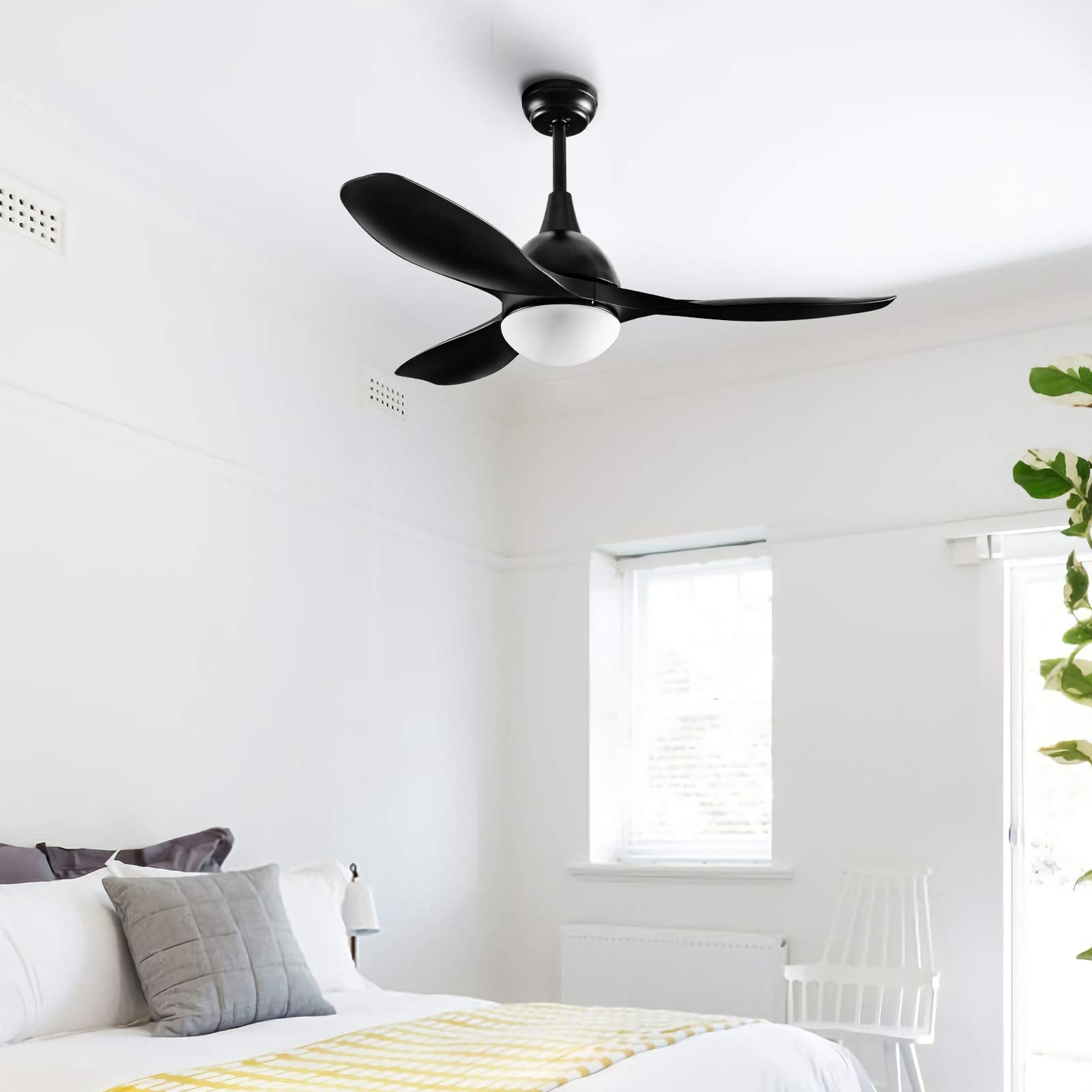 Tangkula Modern Ceiling Fan with Light, Indoor Low Profile LED Ceiling ...