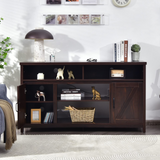 Tangkula Modern Farmhouse TV Stand with Double Barn Doors