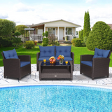 Tangkula 4 or 8 piece Patio Furniture Set, Outdoor Furniture Sets for Backyard, Porch, Garden and Poolside