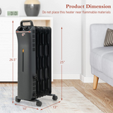 Tangkula 1500W Oil Filled Radiator Heater, Electric Space Heater with 3 Heating Modes