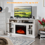 Tangkula Fireplace TV Stand for TVs Up to 65 Inch, Electric Fireplace TV Console w/Remote Control, Overheat Protection