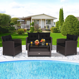 Tangkula 4 or 8 piece Patio Furniture Set, Outdoor Furniture Sets for Backyard, Porch, Garden and Poolside