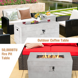 43-inch Concrete Propane Gas Fire Pit Table - Tangkula