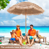 Tangkula 7.2 FT Thatched Patio Umbrella, Hawaiian Style Grass Beach Umbrella with Tilt Adjustment