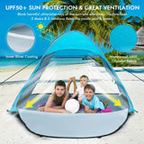 Tangkula 2-4 Person Pop up Beach Tent, UPF50+ Beach Sun Shade with Carrying Bag