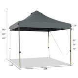 10' x 10' Pop Up Canopy Tent, Easy Set-up Outdoor Tent Commercial Instant Shelter