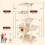 Modern Wood Cat Tree for Large Cats - Tangkula