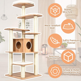 Tangkula Modern Wood Cat Tree