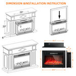 28.5 Inches Recessed Electric Fireplace Insert - Tangkula