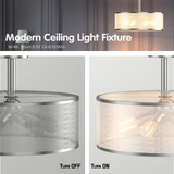 Tangkula 6 Lights Industrial Ceiling Light, Semi Flush Mount Light Fixture with Metal Hanging Kit
