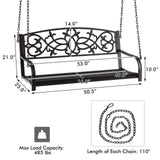 Tangkula 2 Person Porch Swing, Hanging Patio Swing Bench with Chains