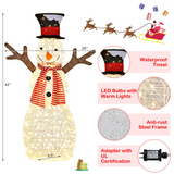 Tangkula Christmas Outdoor Lighted Snowman Yard Xmas Decorations and Zip Ties Indoor/Outdoor Holiday Decoration