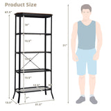 Tangkula 5 Layer Bookshelf, Freestanding Storage Shelving Unit with Steel Frame
