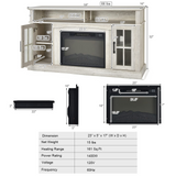 Tangkula Fireplace TV Stand for TVs Up to 65 Inch, Electric Fireplace TV Console w/Remote Control, Overheat Protection