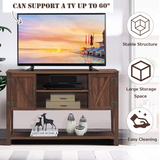 Tangkula TV Stand up to 60 Inches TVs, Modern Entertainment Center Stand with 2 Side Door Cabinets