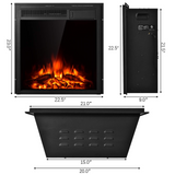 Tangkula Electric Fireplace Insert, Freestanding & Recessed Electric Fireplace Heater with Remote Control