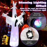 Tangkula 8 FT Halloween Inflatable Ghost, Blow-up Yard Halloween Decorations with Built-in LED Lights & Magic Rotating Lamp