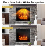 Tangkula Fireplace TV Stand for TVs up to 65 Inches, with 18 Inches 1400W 5,000 BTU Electric Fireplace