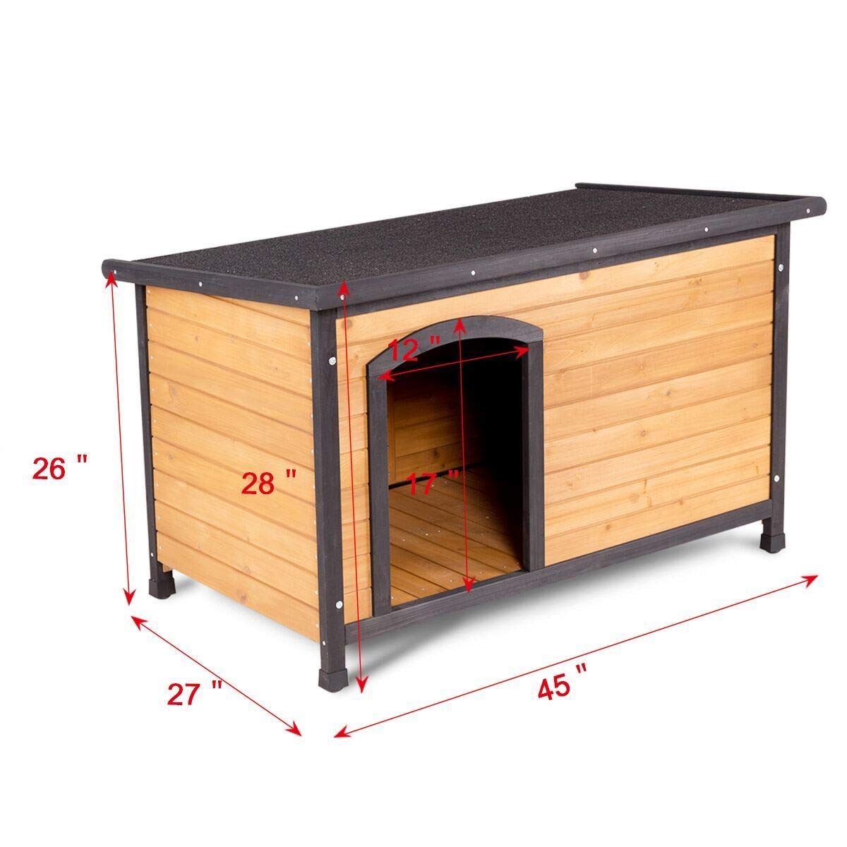 Wooden Dog House Outdoor Indoor - Tangkula