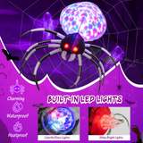 Tangkula Halloween Inflatable Spider with Multi-Color Lights & Built-in Blower, Indoor Outdoor Blowup Spider Decoration