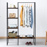 Tangkula Garment Rack with Shelves, Clothes Rack with 5 Shelves & Hanging Bar