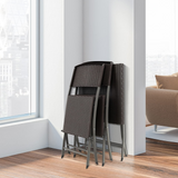 Tangkula 3 Piece Patio Bistro Set, Folding Wicker Chairs & Table Set