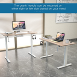 Tangkula Manual Height Adjustable Standing Desk, Sit to Stand Desk w/Foldable Crank Handle