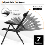 Folding Patio Dining Chairs Set of 2 - Tangkula