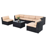 Tangkula 7 PCS Outdoor Patio Sofa Set