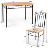 Tangkula 5 Piece Dining Table Set Vintage Wood Top Padded Seat Dining Table and Chairs Set