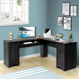 L Shaped Office Desk, 66.5 Inches Corner Computer Desk with Storage Drawers & Cabinet
