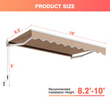 Tangkula Retractable Awning, Aluminum Patio Sun Shade