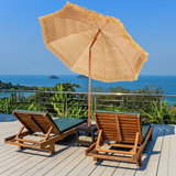 Tangkula 6.5ft Thatched Tiki Umbrella, Hawaiian Style Beach Patio Umbrella with Adjustable Tilt
