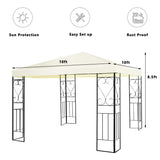 Tangkula 10x10 Feet Steel Patio Gazebo, Outdoor Canopy Gazebo with Water-Resistant Canopy