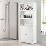Tangkula Bookcase with Doors, 3 Tier Open Book Shelving