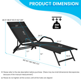 Tangkula Outdoor Patio Chaise Lounge Chairs, Reclining Lounge Chairs with 5-Position Adjustable Backrest & Breathable Fabric