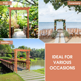 88-Inch Wooden Garden Arbor with Trellis, Decoration Outdoor Rose Arbor with Metal Connection