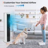 Tangkula Portable Evaporative Air Cooler for Room, 40-Inch Bladeless Cooling Tower Cooler with Remote Control