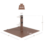 50 LBS Patio Umbrella Stand, Fits for 1.6 - 1.9 Umbrella Pole  (Bronze)