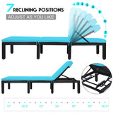 Patio Wicker Lounge Chair, Outdoor Rattan Adjustable Reclining Backrest Lounger Chair