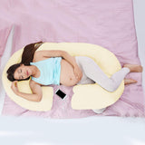 Tangkula C Pillow C Shaped Soft Comfort Support Cushion Full Body Pregnancy Maternity Pillow with Zipper Removable Cover C Shaped Pillow (C Pillow)