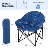 Tangkula Oversized Camping Chair, Outdoor Padded Folding Chair with Cup Holder