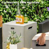 Tangkula Outdoor Propane Tank Cover, Patiojoy Propane Tank Hideaway Table with Side Handles & Adjustable Foot Pads