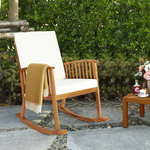 Outdoor Acacia Wood Rocking Chair - Tangkula